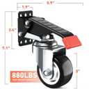 SPACEKEEPER Workbench Casters Kit 880 Lbs - 3 Inch Heavy Duty Retractable Caster Designed for Workbenches Machinery & Tables, 4 Pack