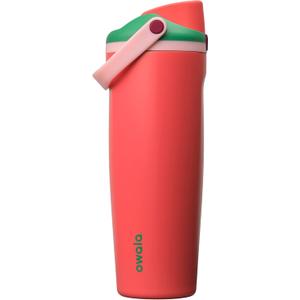 Owala FreeSip Sway Insulated Stainless Steel Water Bottle with Two-Way Spout, Built-In Straw and Bucket Handle, Made for Travel, School, and Sports, 30oz, BPA Free, Leak Proof, Strawberry Fields
