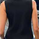 Women's Gothic Ribbed Tank Tops Y2K Graphic Crewneck Sleeveless Tight Shirts (Black, L)