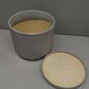 8 Inch Plant Pots, Ceramic Flower Pot, Round Planter with Tray, Grey