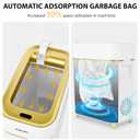 Pukomc 2.3 Gallon / 9L Automatic Adsorption Sensor Trash Can, White Gold Motion Sensor Garbage Bin with Suction, Slim Fashionable Design for Kitchen, Bathroom, Office & Small Space