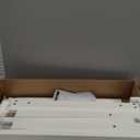 HOMES: Inside + Out Payne Modern Half Moon Accent Console Table with Storage Shelf, Decorative Entryway Furniture for Living Room, Hallway, Entrance, Small Spaces, White