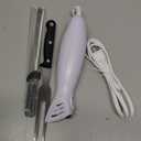 Mueller Ultra-Carver Electric Knife for Carving Meats, Poultry, Bread, Crafting Foam. Stainless Steel Blades, Powerful Motor, Ergonomic Handle, One-Touch On/Off Button, Serving Fork Included, White