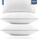 Queen Pillows Set of 4, Ultra Thick Down Alternative Bed Pillows,Cooling Hotel Quality Queen Pillows for Back, Stomach or Side Sleepers,Machine Washable (White,4 Pack)