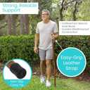 Vive Wooden Walking Stick for Hiking - Balance & Hiking Staff - Wood Walking Stick for Men, Women, Seniors - Strong, Non-Slip Wood Cane for Stability - Handcrafted, Waterproof, Leather Wrist Strap, 55 Inch