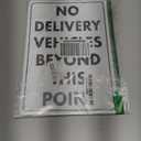 No Delivery Vehicles Beyond This Point Sign 12 X 8 Inches Reflective Aluminum Metal Warning Signage With Symbol For Indoor Outdoor Use (T1)
