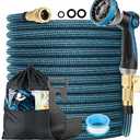 Flexi Hose Expandable Garden Hose with 8 Function Nozzle, 50FT - Lightweight Retractable Garden Hose, Water Hose - No-Kink Flexibility, 3/4 Inch Solid Brass Fittings and Double Latex Core