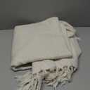 Throw Blanket Soft Cozy Chenille Throw Blanket with Fringe Tassel for Couch Sofa Chair Bed Living Room Gift (Ivory White, 50" x 60")