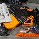 Slot Car Race Track Sets with 4 Slot Cars, Electric Race Car Track Include Slope Circular Overpass Track, Dual Racing Game Featuring Flash Bridge and Pendulum, Gifts Toys for Boys Kids Age 6 7 8-12