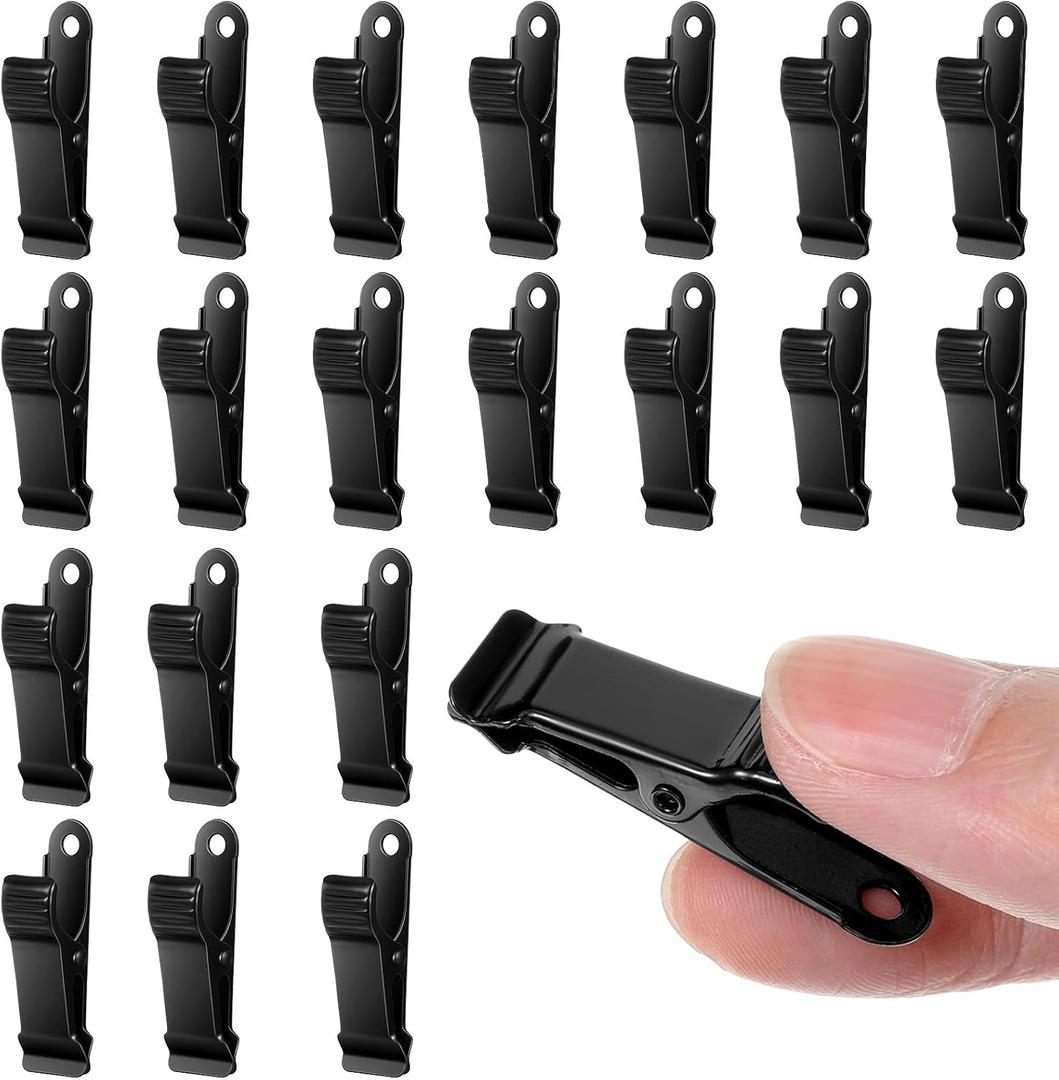 20 Pcs Metal Small Alligator Clamps, Mini Spring Clamps Crocodile Small Clamp for Crafts Paper Photo, 1.58 x 0.5 Inch Mini Clips Hanging for Wires Photo Snacks Paper Christmas DIY Decoration (Black)