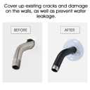 RAINREVIVE Matte Black Shower Arm Flange, Metal Shower Arm Stabilizer Bracket and Flange Cover Plate