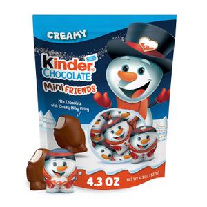 2 x Kinder Snowmen Christmas Chocolate Candy, Milk Chocolate with Creamy Milky Filling, Individually Wrapped, Christmas Candy Gifts, 4.3 oz (EXP 04/20/26)