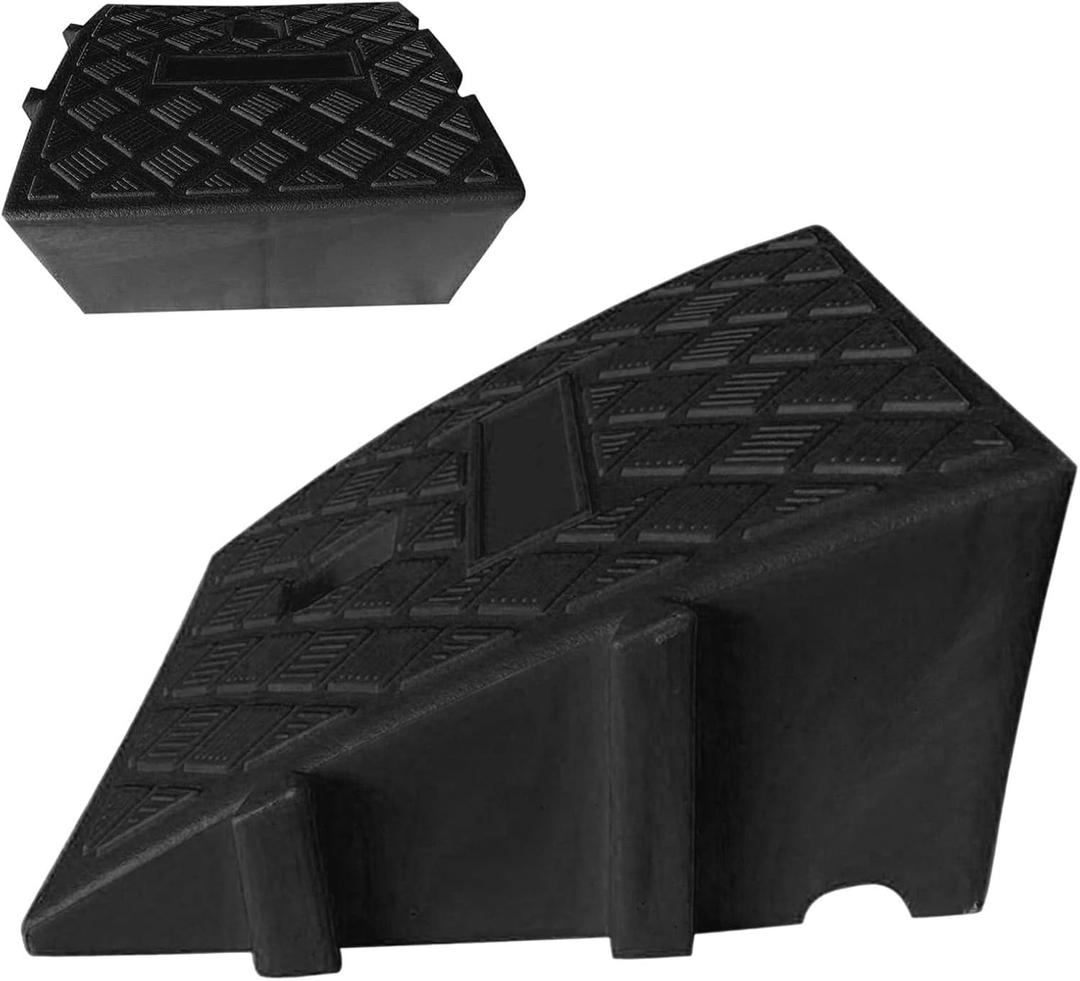 Heavy Duty Threshold Ramp, Portable Light Curb Ramp Driveway for Caravan Car Mobility, 9.84x 10.62x5.11 Inch Notch ramps for Driveway, Sidewalk, Scooter, Motorcycle (Medium, Black)