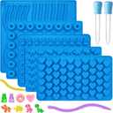 Sidosir 7Pcs Silicone Gummy Bear Molds, Non-Stick Worm Chocolate Mold for Parties, Gummy Heart for Home DIY, Silicone Dinasur Mold for Make Gummies
