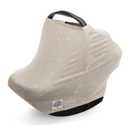 Parker Baby 4 in 1 Car Seat Cover for Girls and Boys - Stretchy Carseat Canopy, Nursing Cover, Grocery Cart Cover, High Chair Cover - "Desert"