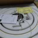 3 Ring LED Chandelier Nickel Round Chandelier Light Fixture Dimmable Foyer Chandeliers Light Weathered Wood Circular Chandeliers for Dining Room Entry Bedroom Office Living Room