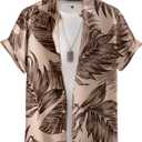 MapleHub Men's Casual Shirts Short Sleeve Button Down Shirt for Beach Summer Vacation (M)