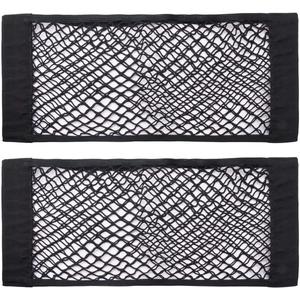 Universal Mesh Cargo Net Storage Net Wall Sticker Organizer Pouch Bag Storage Mesh Net for Car Trunk Storage Add On Organizers for Car Truck (24" x 9.5"（2 Packs)