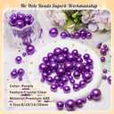 300Pcs Pearl Vase Filler, Purple No Hole Faux Pearl Beads for Centerpieces Vases, Candle Centerpieces, Wedding Birthday Party Home Decor 8/10/14/20mm