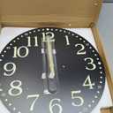JoFomp Wooden Glow in The Dark Clock, 16 inch Silent Non-Ticking Battery Operated Clock, Energy-Absorbing Luminous Numerals and Hands, Lighted Wall Clock Decoration (Black, 16 INCH)