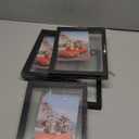 Trwcrt 4x6 Floating Picture Frames Set of 4, Double Glass Photo Frame Display up to 6 x 8 Photos for Desktop or Wall Hanging, Black