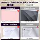 4 x Spiral Notebook Graph Ruled Paper 8" x 10 1/2", 1 Subject Spiral Grid Notebook 3-Hole Punched Perforated Page Ideal for School, Office, Writing, 95 Sheets Lined Journaling Graphing Notebook, Pink