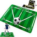 Soccer Training Mat with Adjustable Soccer Trainer - Non-Slip Soccer Training Equipment for Kids Youth to Boost Speed, Strength & Coordination | Soccer Trainer for Indoor/Outdoor Drills