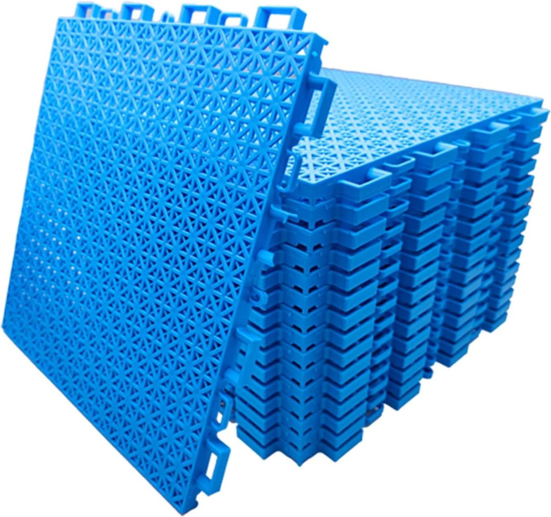 16pcs Pool Drainage Mat,Above Ground Walkways to Prevent Dirt from Entering The Pool, Pool Mats with Multiple Splicing Methods,Interlocking Plastic Floor for Pools Shower Rooms (10.3" x 10.3")