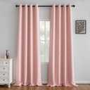 IGEMAEVE Gossamer Pink Curtains 96 Inch Length 2 Panels Set, Light Filtering Curtains for Living Room 96 Inch Long, Grommet Energy Saving Semi Sheer Drapes for Bedroom Window(W52 x L96)