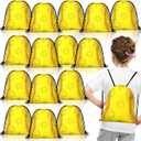 Woanger 24 Pcs Drawstring Softball Baseball Soccer Party Favor Bags Goodie Candy Treat Gift Snack Bags for Team Sport Ball Theme Birthday Party Supplies (Softball)
