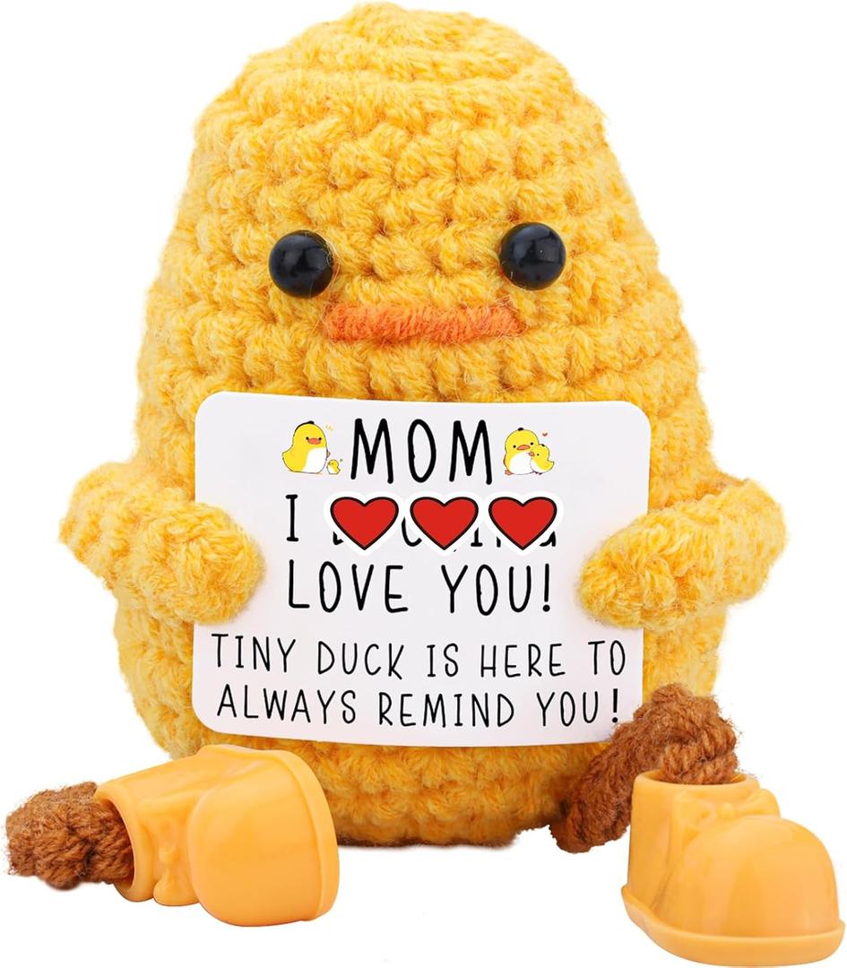 4 x Gifts for Mom Long Legged Duck, Birthday Mothers Day Thanksgiving Christmas for Mom from Daughter Son Stepmother Adoptive, Handmade Crochet Animal