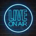 Live On Air Neon Light Sign, Round USB Powered On Air Led Light Up Sign, Dimmable Live On Air Streaming LED Sign for Tiktok, Twitch Streamer, Gamer, Game Room, Studio Decoration (Ice Blue)