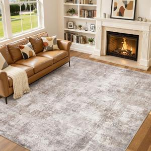 9x12 Area Rug, Large Soft Washable Rugs for Living Room Brown