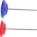 Totority 2 Sets Spinning Plates with Sticks Juggling Balance for Adults Circus Performance Props for Skill Practice Backup Red Blue