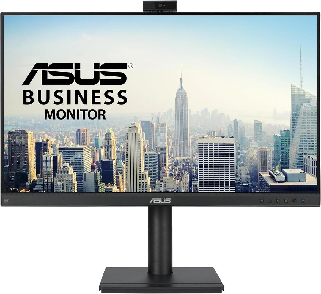 ASUS 27 1080P Video Conferencing Monitor (BE279QFK) - Full HD, IPS, 100Hz, Frameless, Built-in Webcam, Mic Array, Speaker, Height Adjustable, Ergonomic Design, Eye Care, Wall Mountable