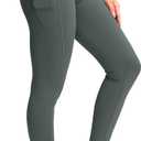SANTINY Women's Fleece Lined Winter Leggings Water Resistant High Waisted Thermal Hiking Running Warm Pants Women Pockets (Gray, S)