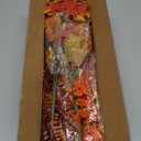 TURNMEON 16 Bundles 5 Styles Artificial Fall Flowers for Outdoors Fall Decor, Fake Mums Fall Plants UV Resistant No Fade Boston Fern Orange Daisy Maples Leaf Picks Autumn Thanksgiving Outside Home