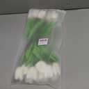 Tulips Artificial Flowers 20 Pcs White Fake Tulip Stems Real Touch PU Tulips for Easter Spring Wedding Bouquet Home Centerpiece Floral Arrangement Table Dcor