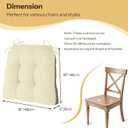 Non Slip Chair Cushions for Dining Chairs Set of 3 Kitchen Chair Cushions 18"x18"x3" Turfted Chair Pads Comfortable and Soft Seat Cushion with Ties, Beige
