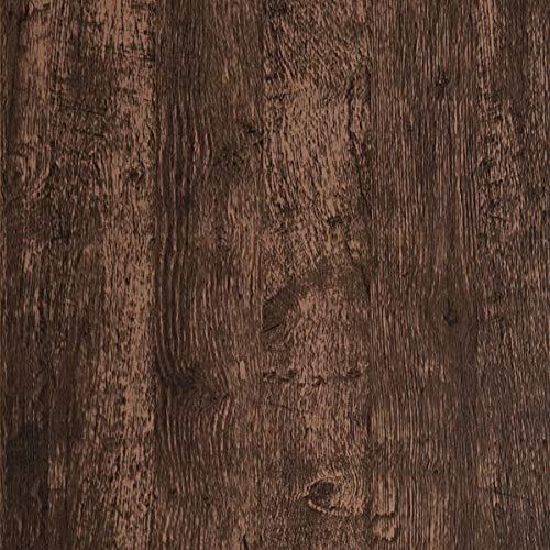 Dimoon Wood Wallpaper Brown Dark Wood Contact Paper Brown Wood Plank Wood Peel and Stick Wallpaper Removable Rustic Wood Grain Self Adhesive Vintage Distressed Texture Desk Vinyl Roll17.7 x78.7''