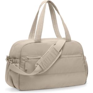 Gym Bag for Women, Travel Duffle Bags with Wet Pocket, Lightweight Carry on Bag Overnight Weekender Duffel Bag, Water Resistant (Khaki Ash)