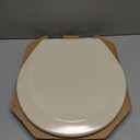 Bemis 500EC Durable Wood Toilet Seat with Easy Clean Hinges, Made in USA, Round, Almond