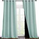 NICETOWN Full Shading Curtains 96 inches Long 2 Panels Set for Windows, Super Heavy-Duty Black Lined Blackout Curtains for Bedroom, Privacy Assured Window Treatment (Aqua Blue, 55 inches W)