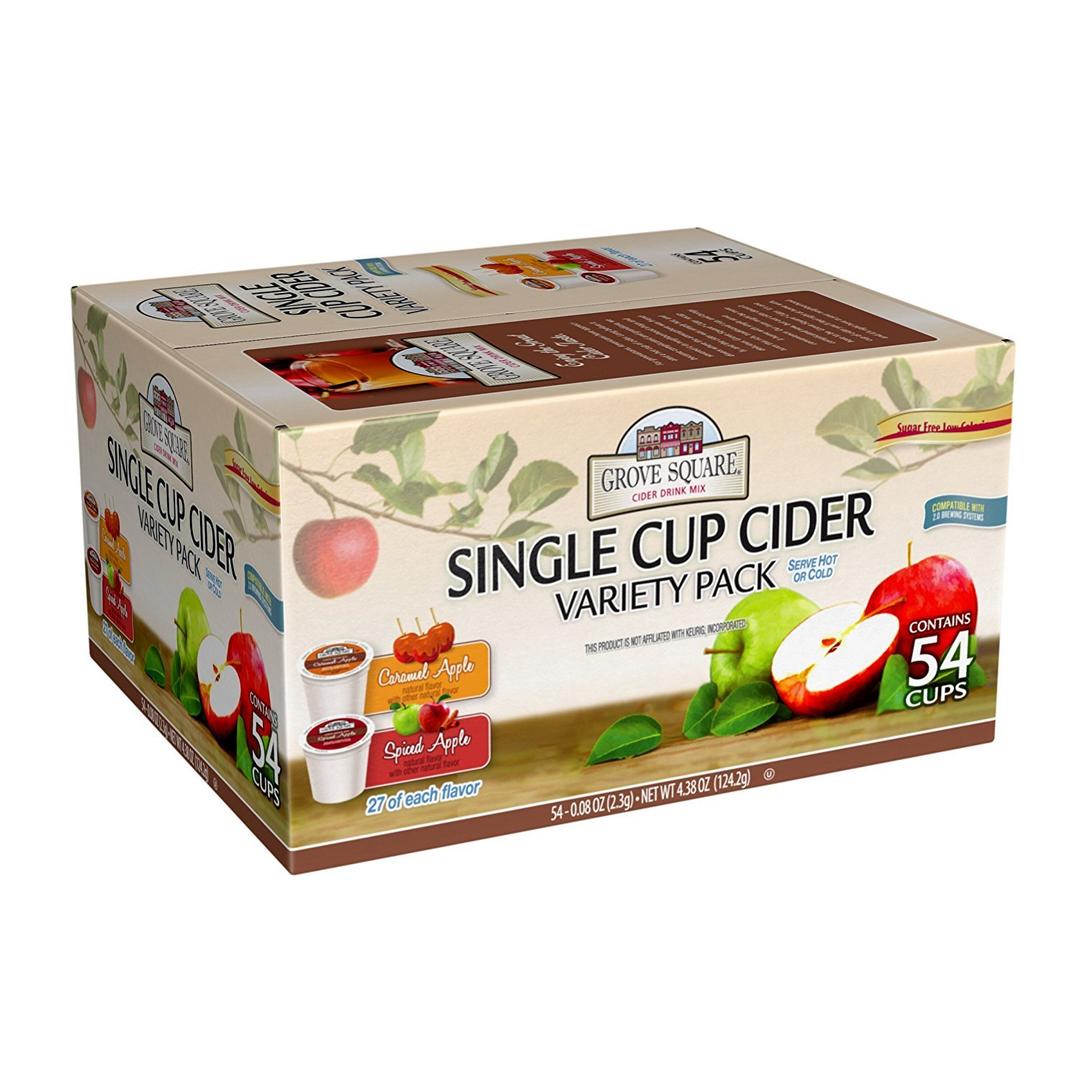 Grove Square Cider Pods, Variety Pack, Single Serve (Pack of 54) (Packaging May Vary) (EXP 11/15/25)