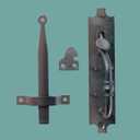 Renovators Supply Manufacturing Black Cast Iron Norfolk Thumb Door Latch Colonial Style with Mounting Hardware
