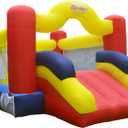 Bounce House, Inflatable Bouncer with Air Blower and Slide, Family Backyard Bouncy Castle with Dart Ball Game, Bouncy House for Kids, 12 ft x 9 ft x 7 ft H, 12 ft x 9 ft x 6.5 ft