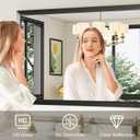 Briivue 20x30 Inch Black Bathroom Mirror for Wall, Thick Metal Framed Rectangle Mirrors for Over Sink, Bedroom, Living Room, Entryway, Anti-Rust, HD Tempered Glass
