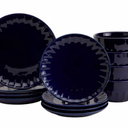 Mason Craft & More 12 Piece Stoneware Café Dinnerware Set - Navy