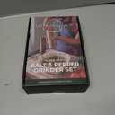 Saffron & Sage Premium Acacia Wood Salt and Pepper Grinder Set of 2-8 Tall Salt and Peppercorn Mill with Adjustable Coarse Settings, Rust Resistant, Smooth and Quality Grinding Mechanism