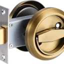 PATIKIL 4.8mm Round Recessed Pull Handle Knob, Recessed Pulls Hidden Concealed Handle Knob with Screws for Sliding Door Drawer, Brass